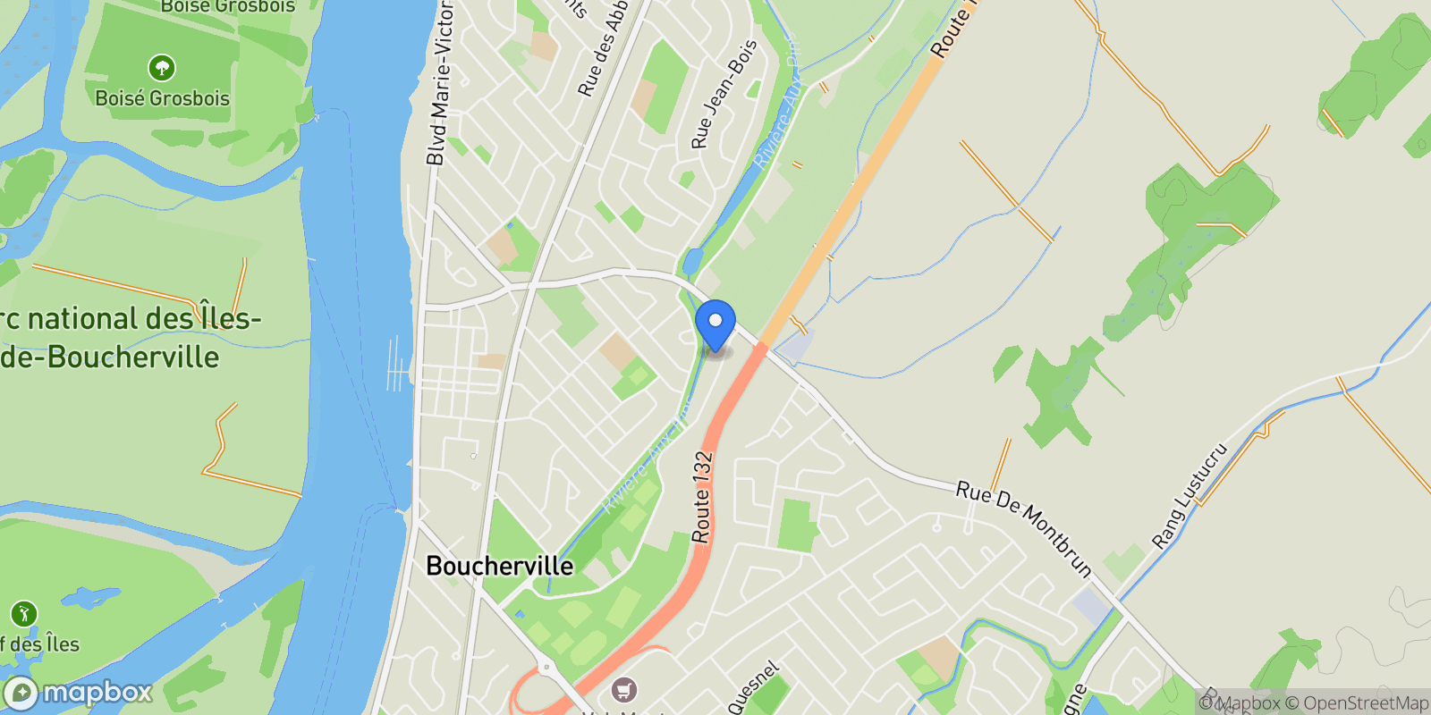 Map showing 671 Ch. du Lac, Boucherville, Quebec, Canada.