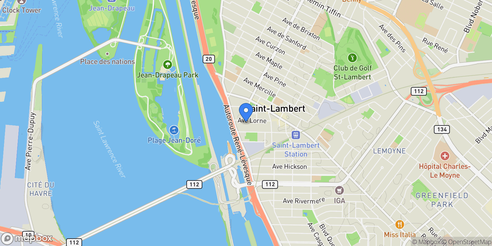 Map showing 31 Av. Lorne 320, Saint-Lambert, Quebec, Canada.
