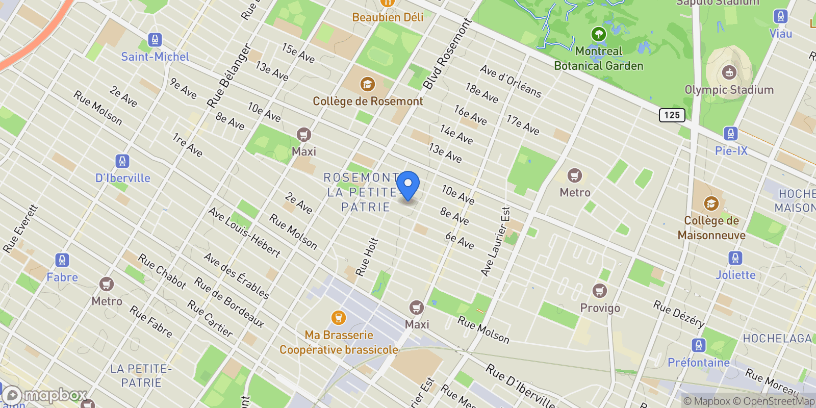 Map showing 5669A 5671 7e Avenue, Montréal, Quebec, Canada.