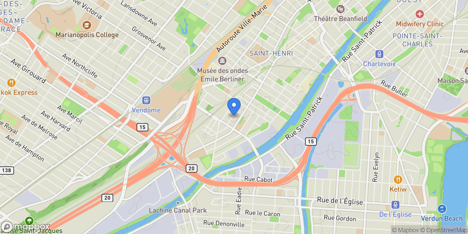 Map showing 4822 Rue Dagenais, Montréal, Quebec, Canada.