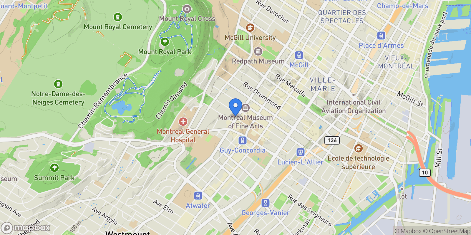 Map showing 1455 Rue Sherbrooke O. 1503, Montréal, Quebec, Canada.