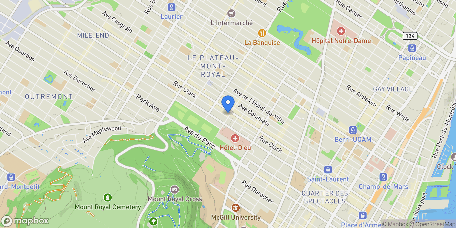 Map showing 4060 Boul. St-Laurent 209, Montréal, Quebec, Canada.
