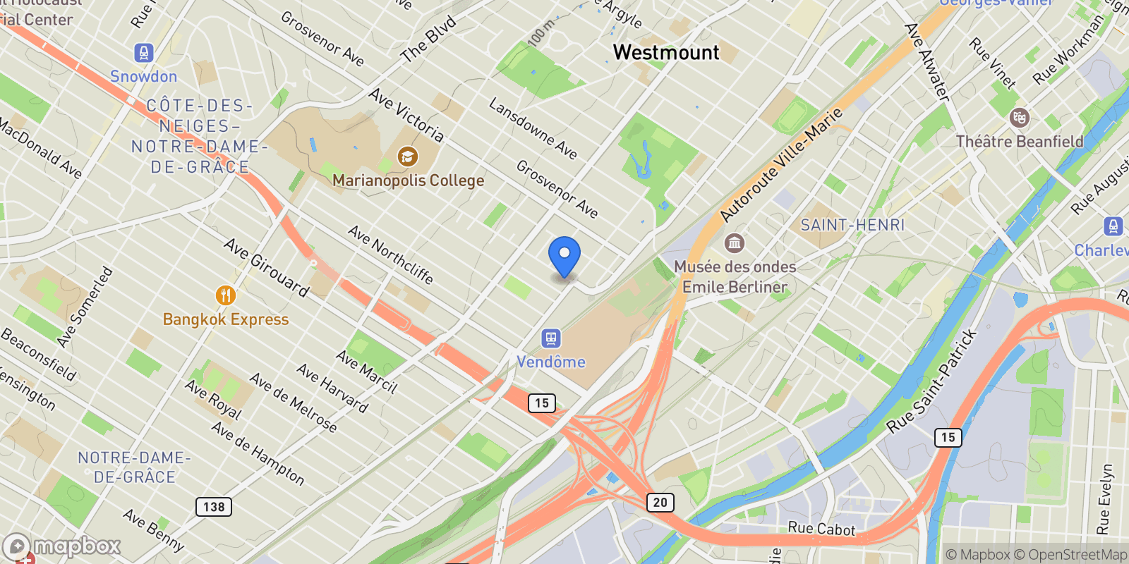 Map showing 2000 Av. Claremont 207, Montréal, Quebec, Canada.