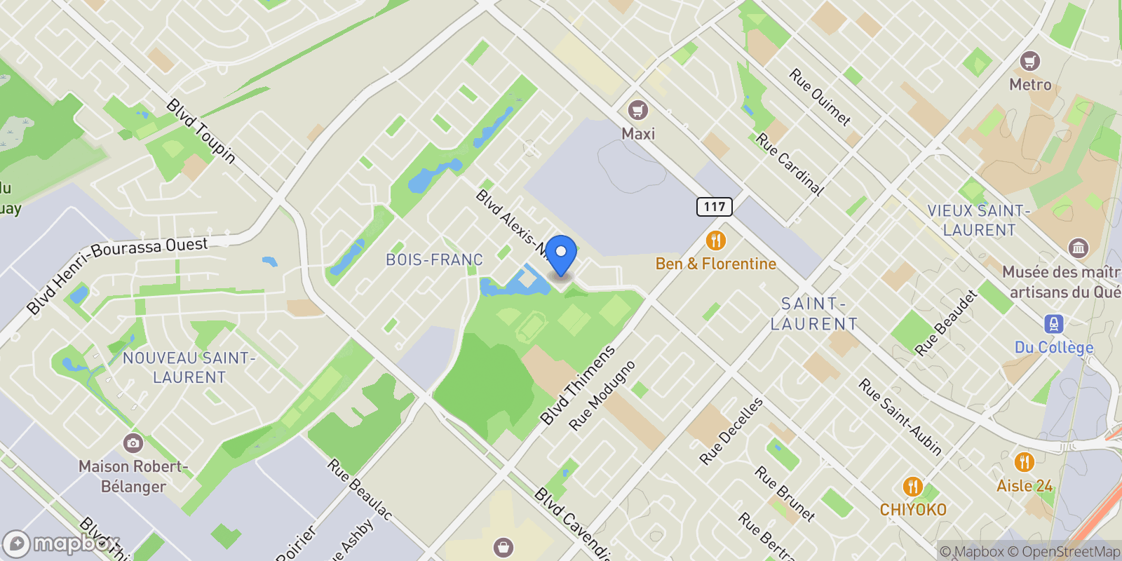 Map showing 1993 1999 Rue Bonin, Montréal, Quebec, Canada.