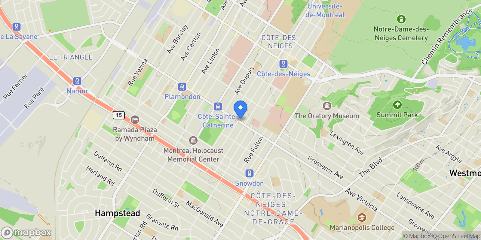 Map showing 5431 5433 Av. Victoria, Montréal, Quebec, Canada.