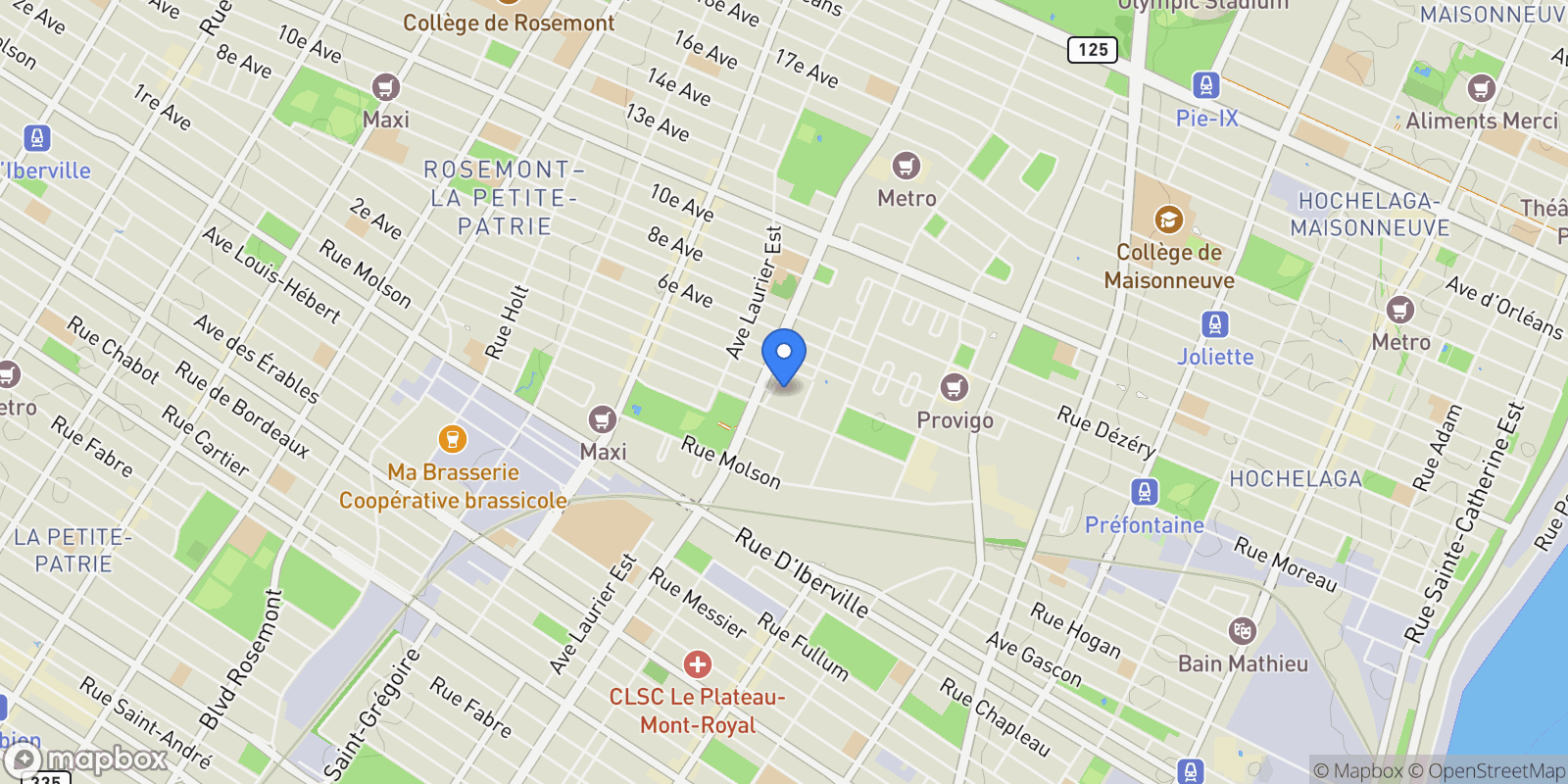 Map showing 2778 Rue Gilford 04, Montréal, Quebec, Canada.