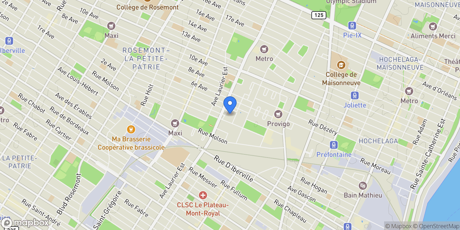 Map showing 2778 Rue Gilford 03, Montréal, Quebec, Canada.