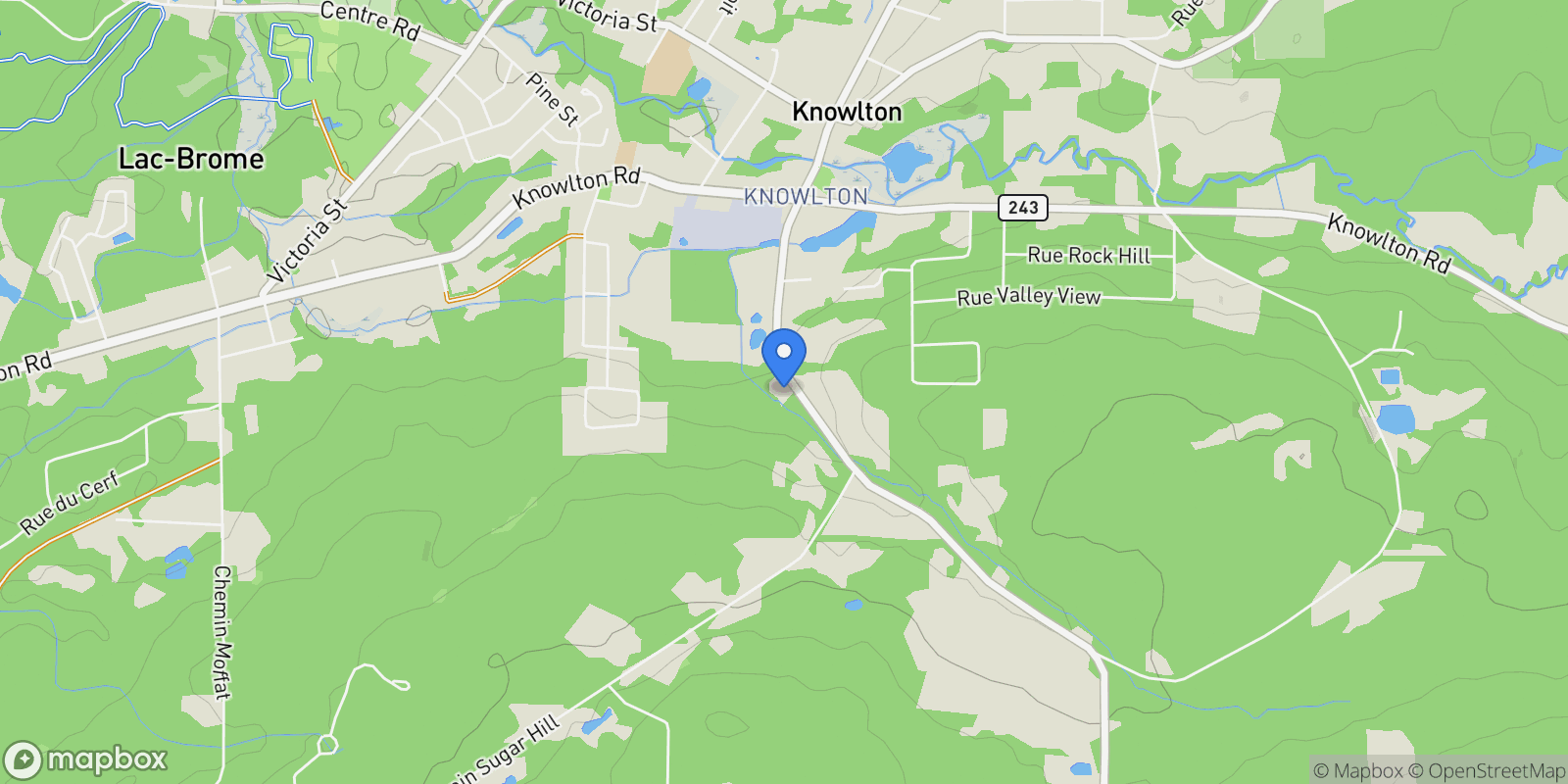 Map showing 72 Ch. du Mont-Écho, Lac-Brome, Quebec, Canada.