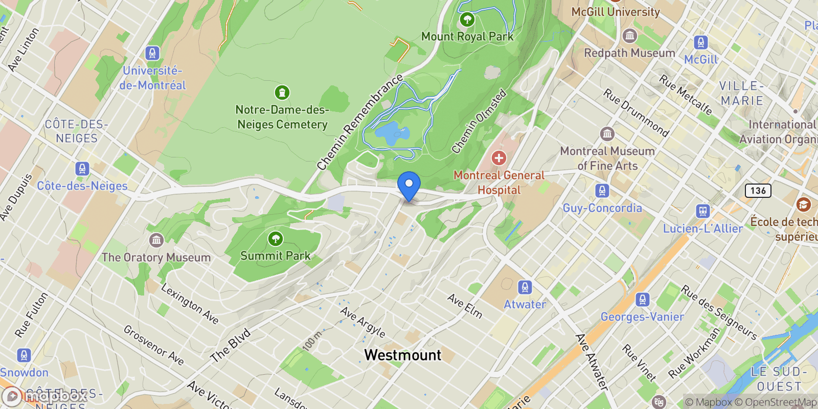 Map showing 3054Z Le Boulevard, Montréal, Quebec, Canada.