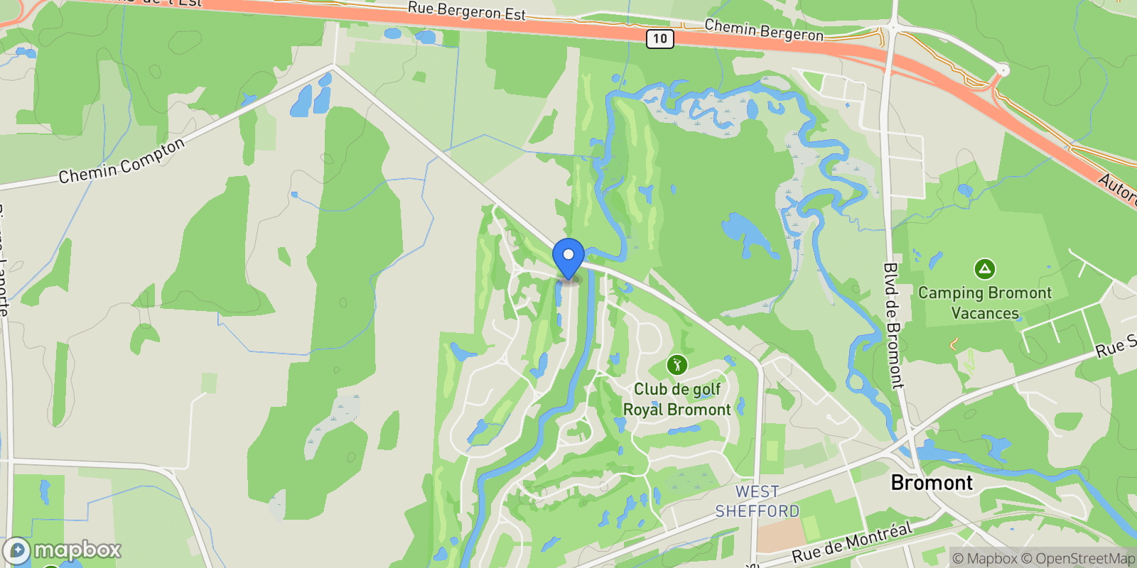 Map showing 378 Rue de la Couronne, Bromont, Quebec, Canada.