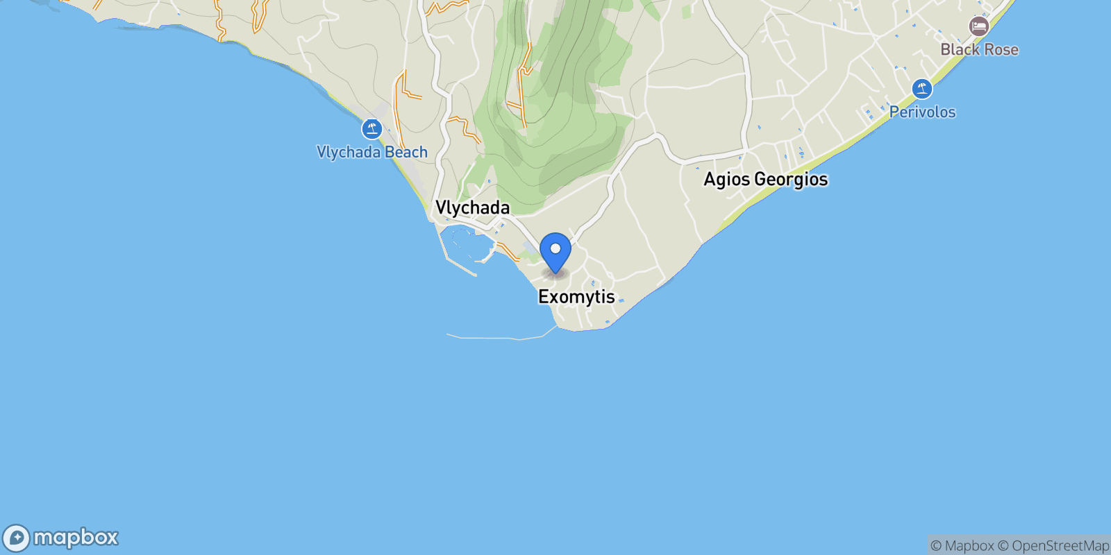 Map showing Exomitis 847 03, Greece, Thira, Aegean, Greece.