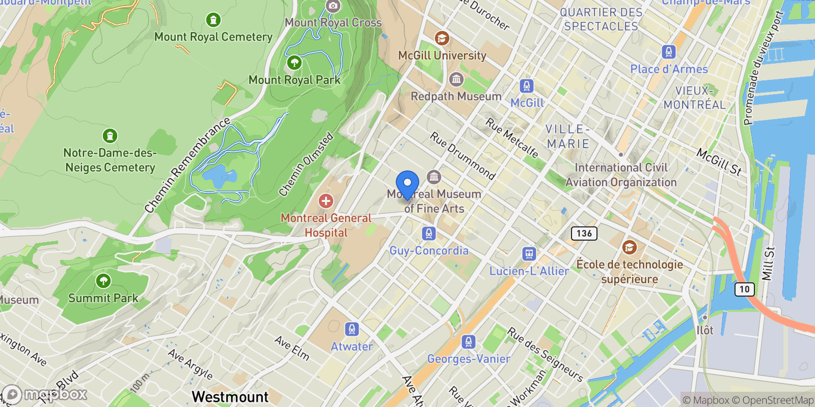 Map showing 1509 Rue Sherbrooke O. 59, Montréal, Quebec, Canada.
