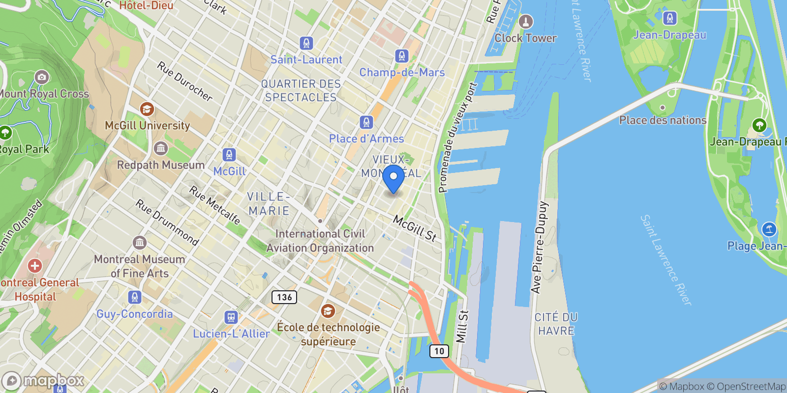 Map showing 422 Rue St-Pierre 302, Montréal, Quebec, Canada.