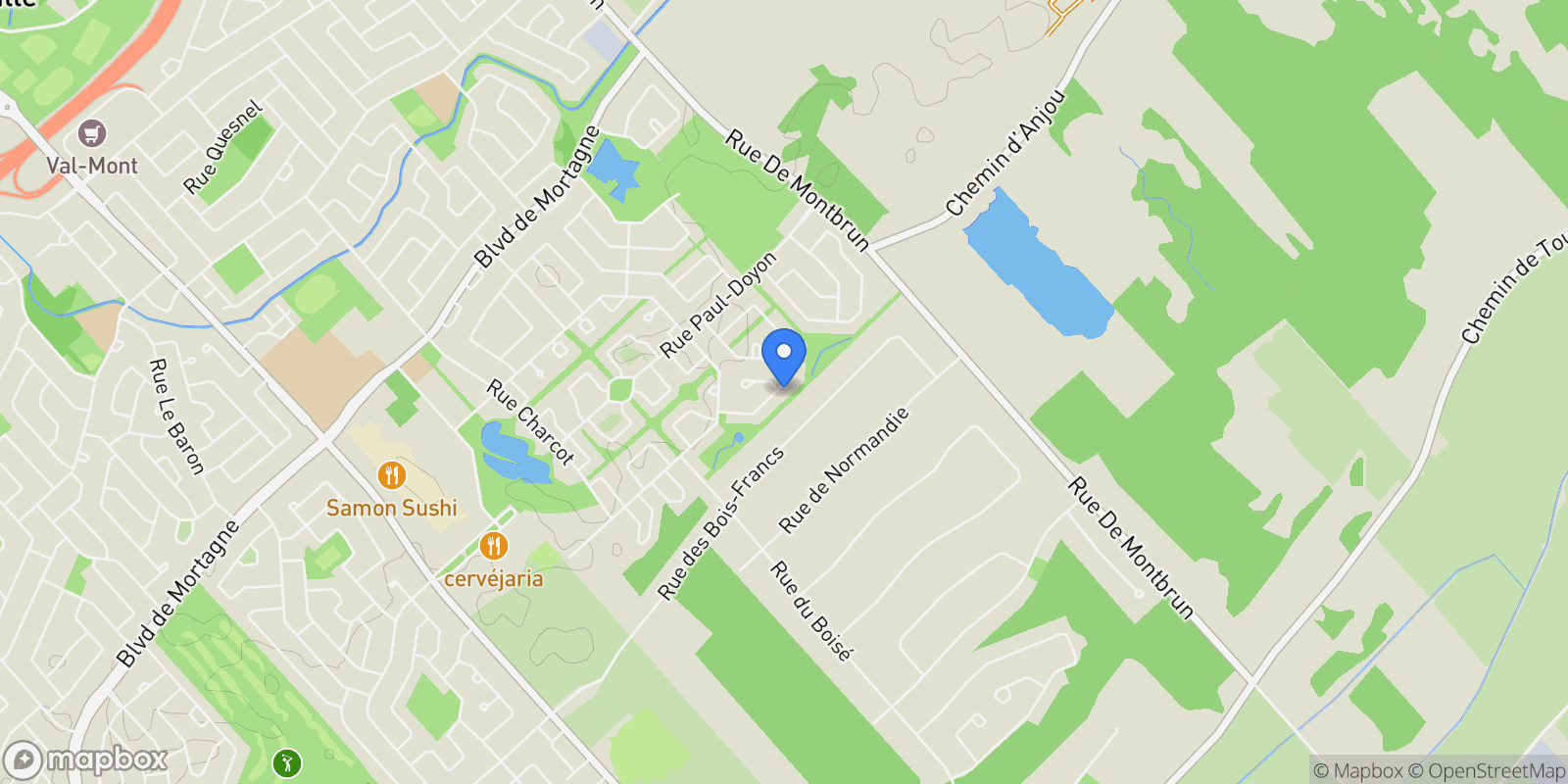 Map showing 698 Rue Charles-Goulet, Boucherville, Quebec, Canada.
