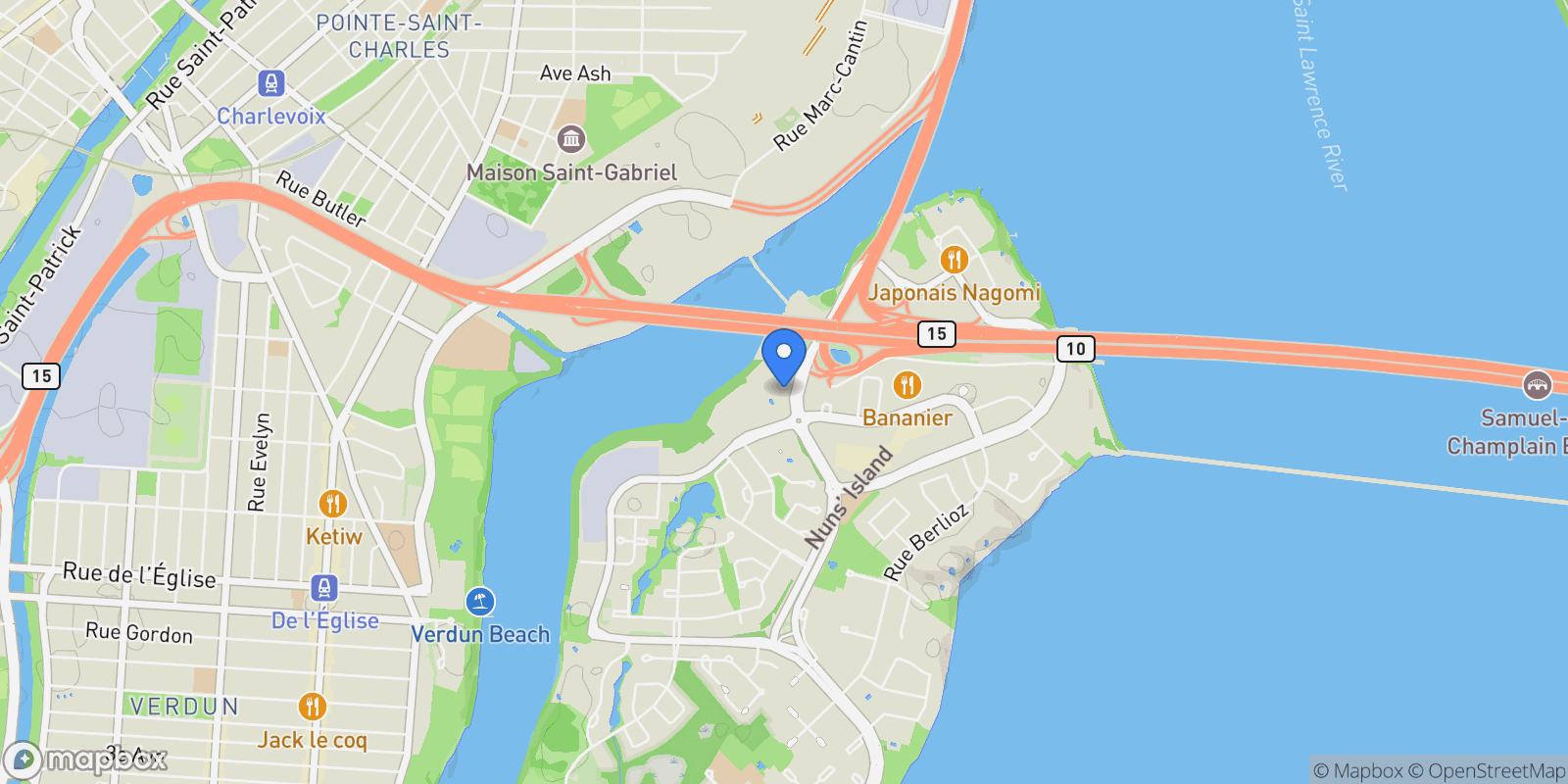 Map showing 230 Ch. du Golf 402, Montréal, Quebec, Canada.
