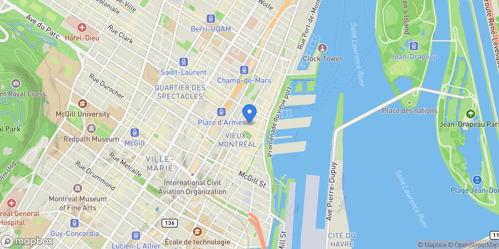 Map showing 81 Rue De Brésoles 505-506, Montréal, Quebec, Canada.