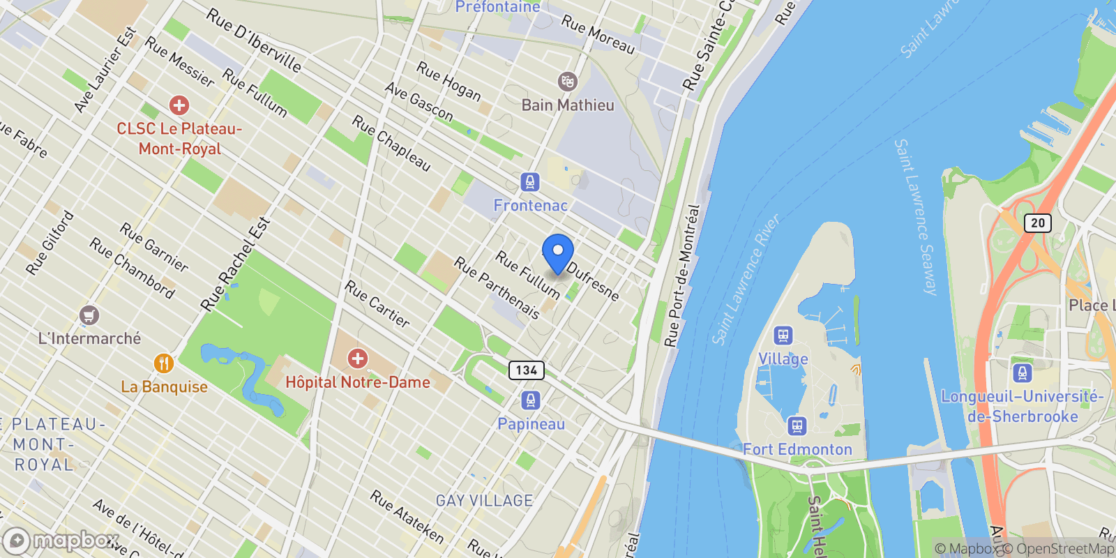 Map showing 2356 2360 Rue Logan, Montréal, Quebec, Canada.