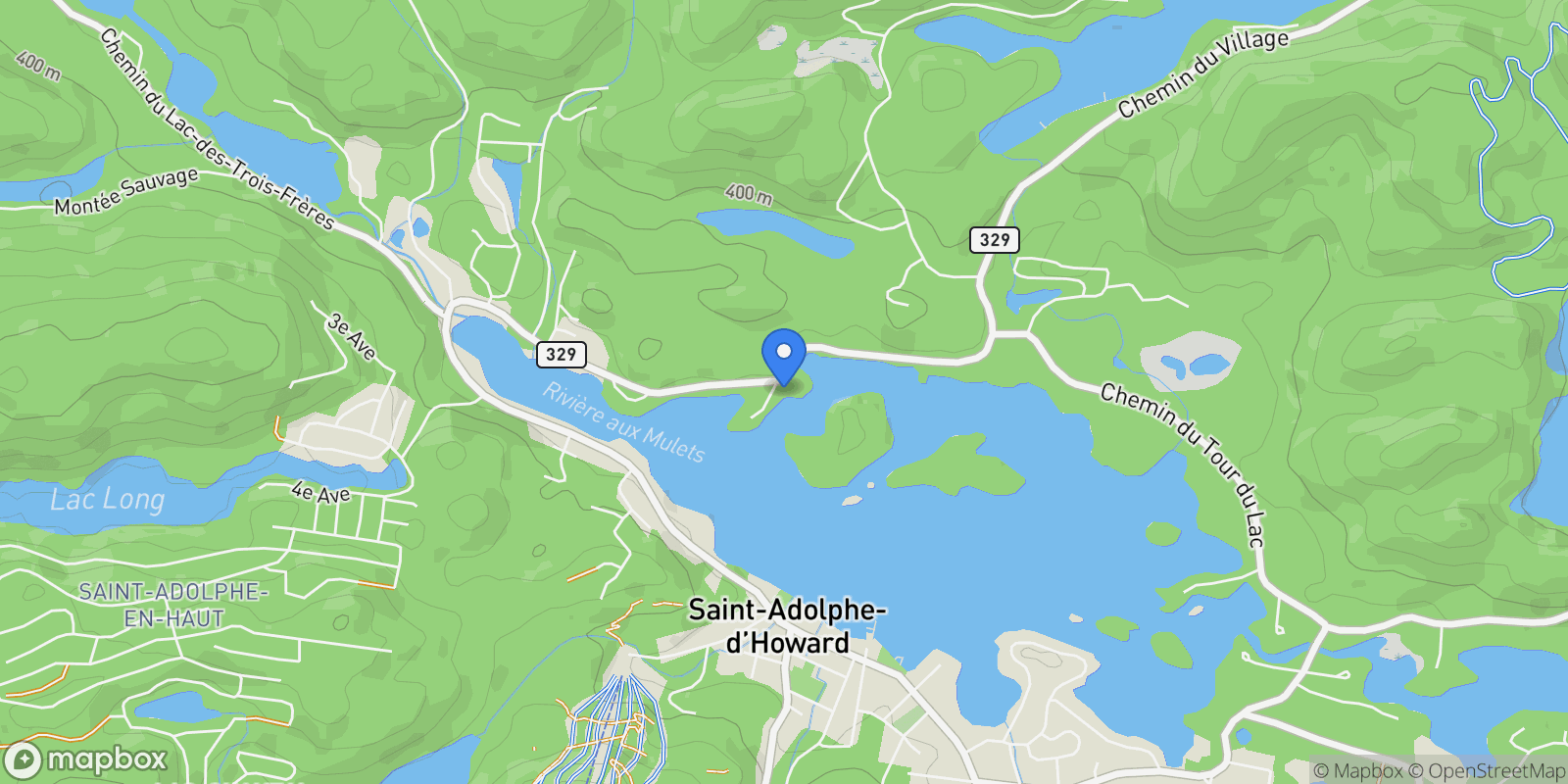 Map showing 2812 Ch. du Village, Saint-Adolphe-d'Howard, Quebec, Canada.