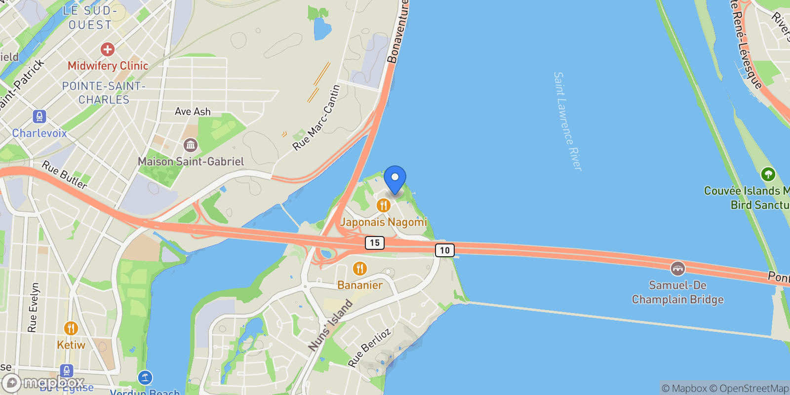 Map showing 199 Rue de la Rotonde 901, Montréal, Quebec, Canada.