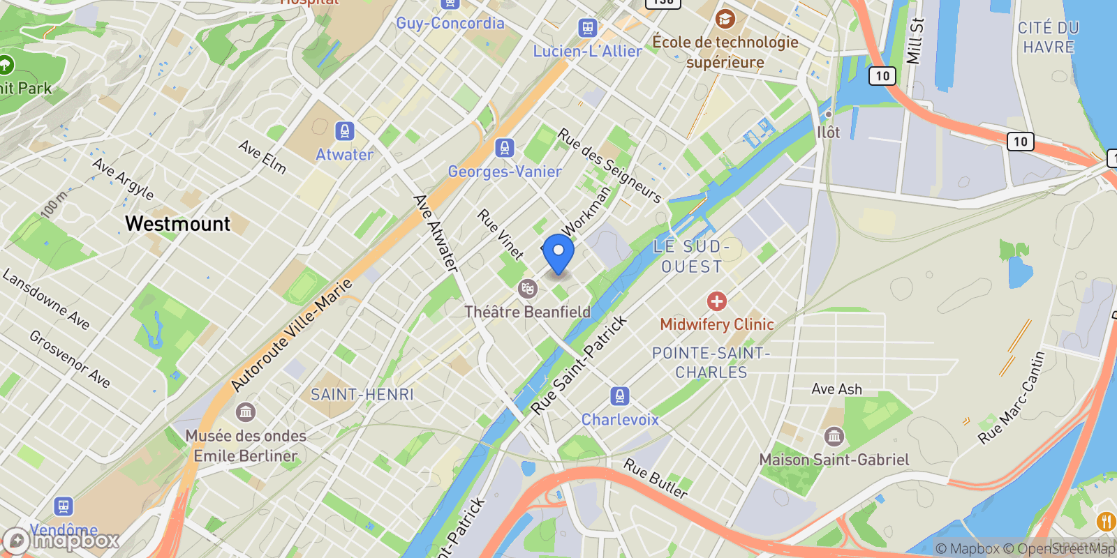 Map showing 2359 Rue Duvernay 100, Montréal, Quebec, Canada.