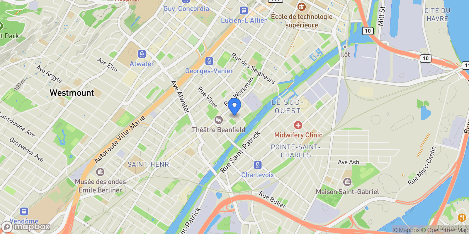 Map showing 2324 Rue Duvernay, Montréal, Quebec, Canada.