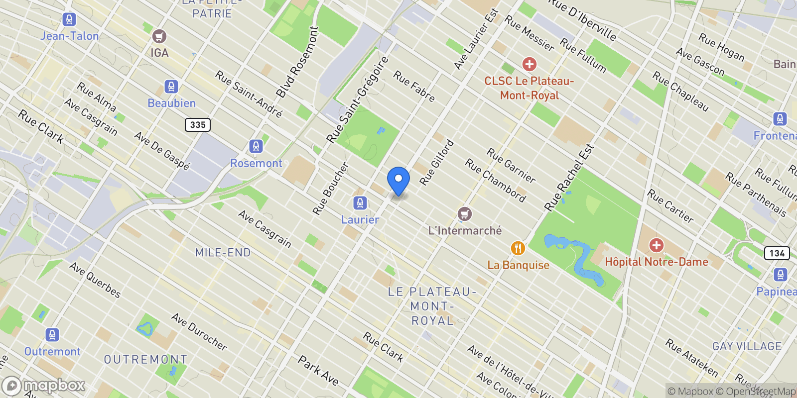 Map showing 4756 Rue St-André, Montréal, Quebec, Canada.