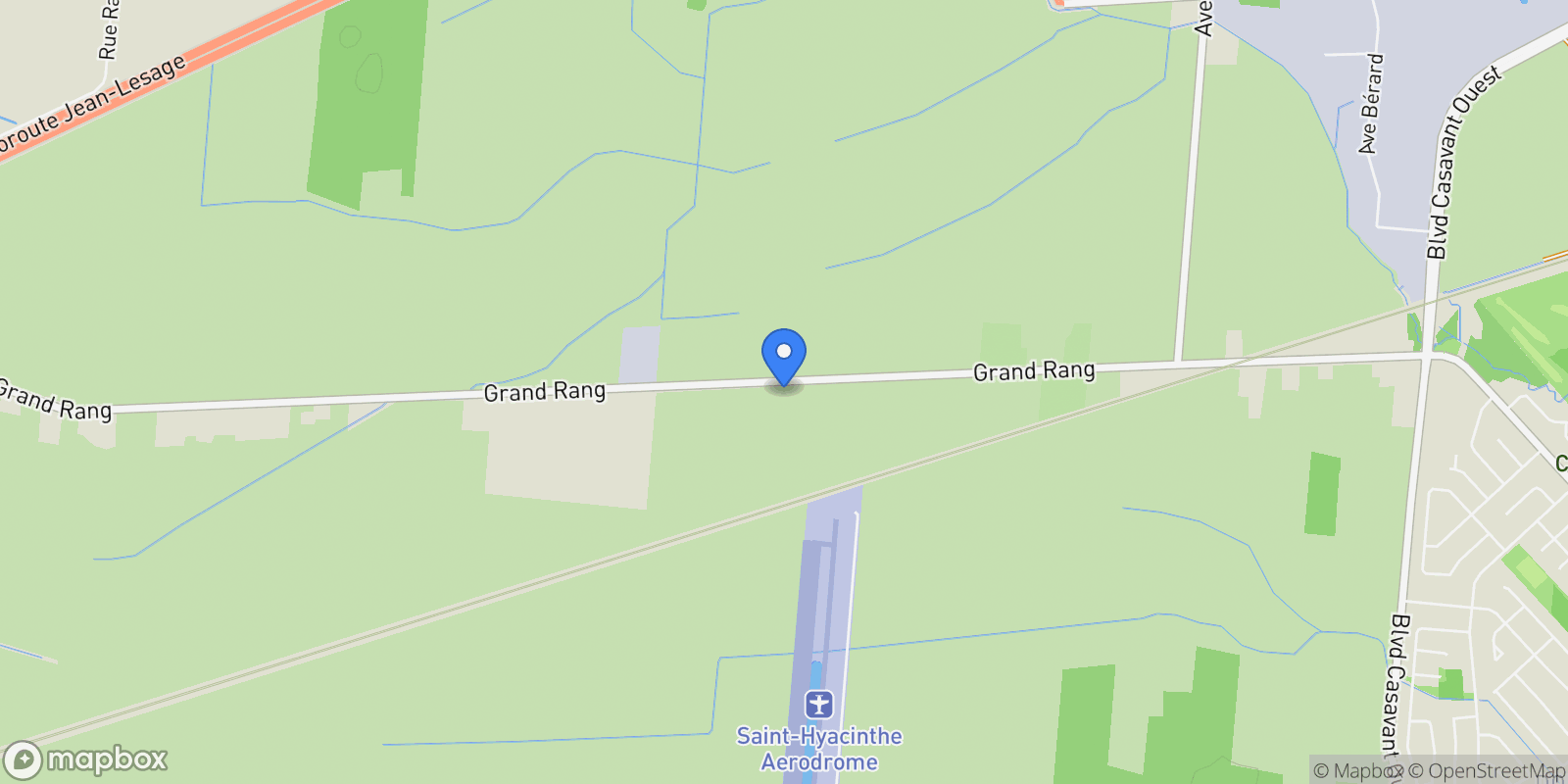 Map showing 7965 Grand Rang, Saint-Hyacinthe, Quebec, Canada.