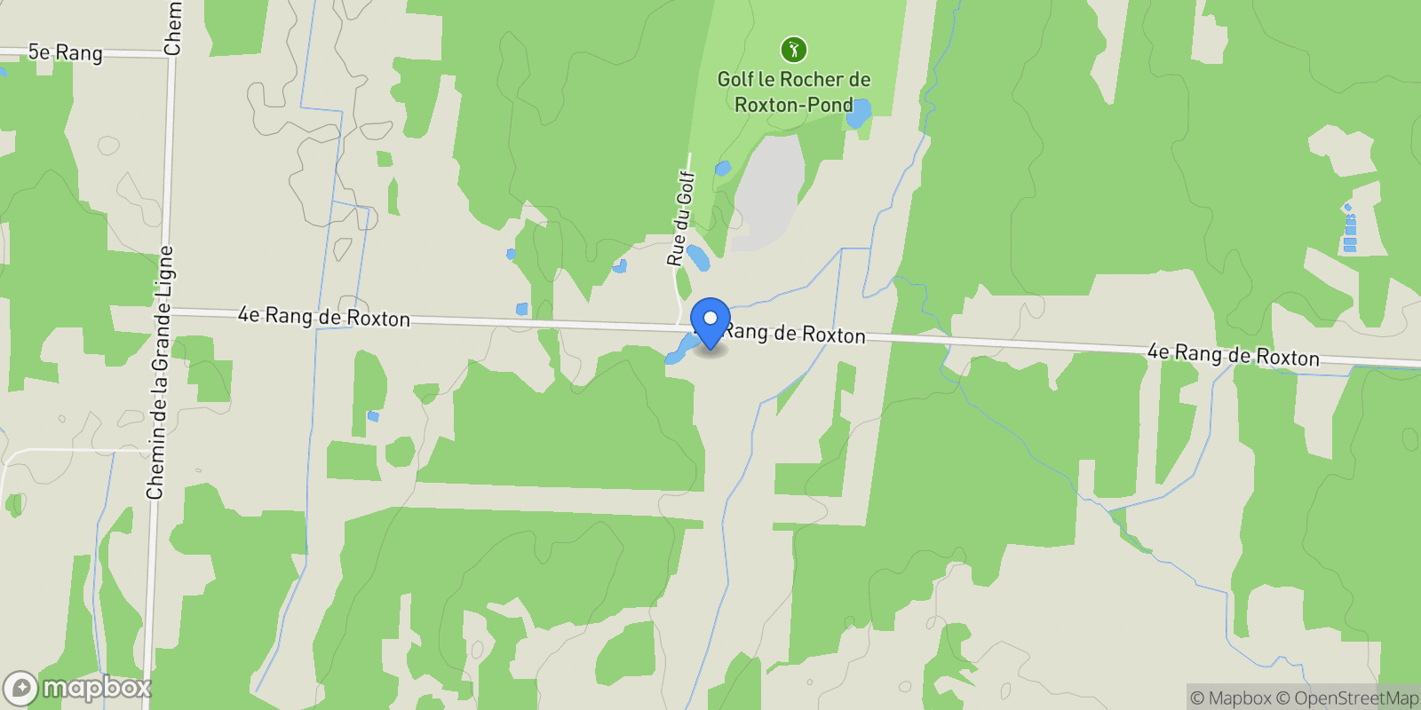 Map showing 854Z 4e rang de Roxton, Roxton Pond, Quebec, Canada.