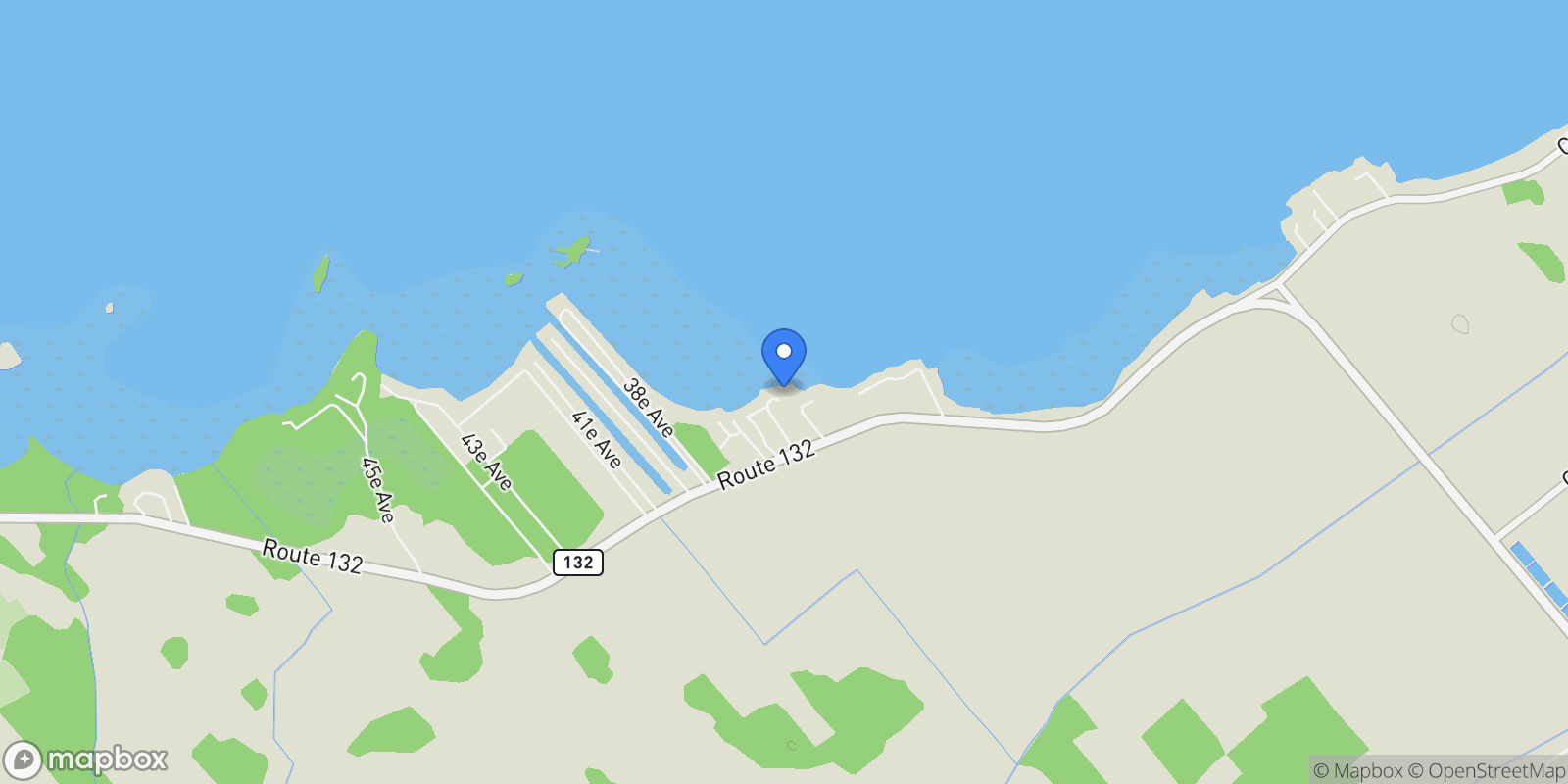 Map showing 685 689 Route 132, Sainte-Barbe, Quebec, Canada.