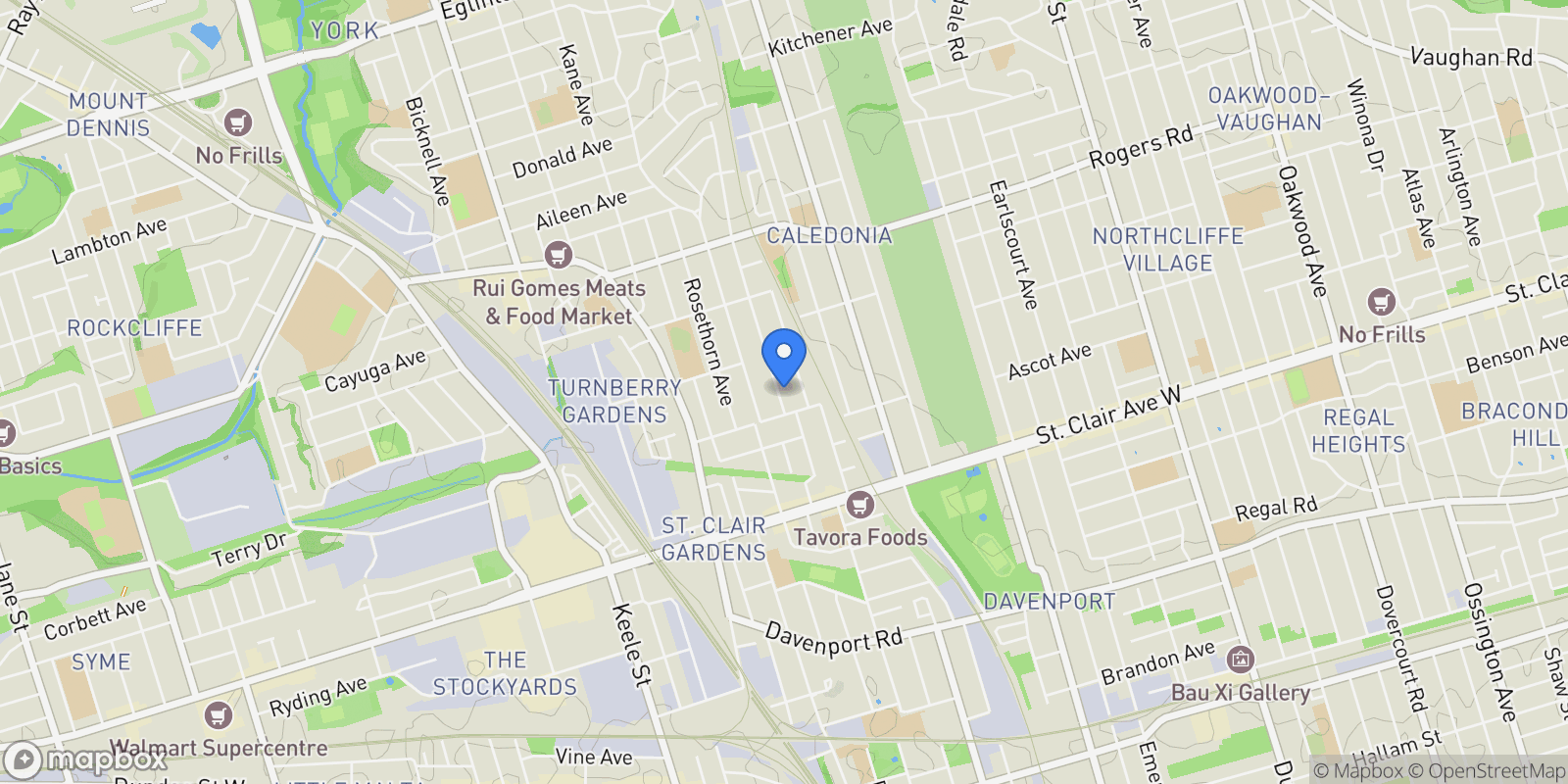 Map showing 157 Blackthorn Ave, Toronto, ON M6N 3H7, Toronto, Ontario, Canada.