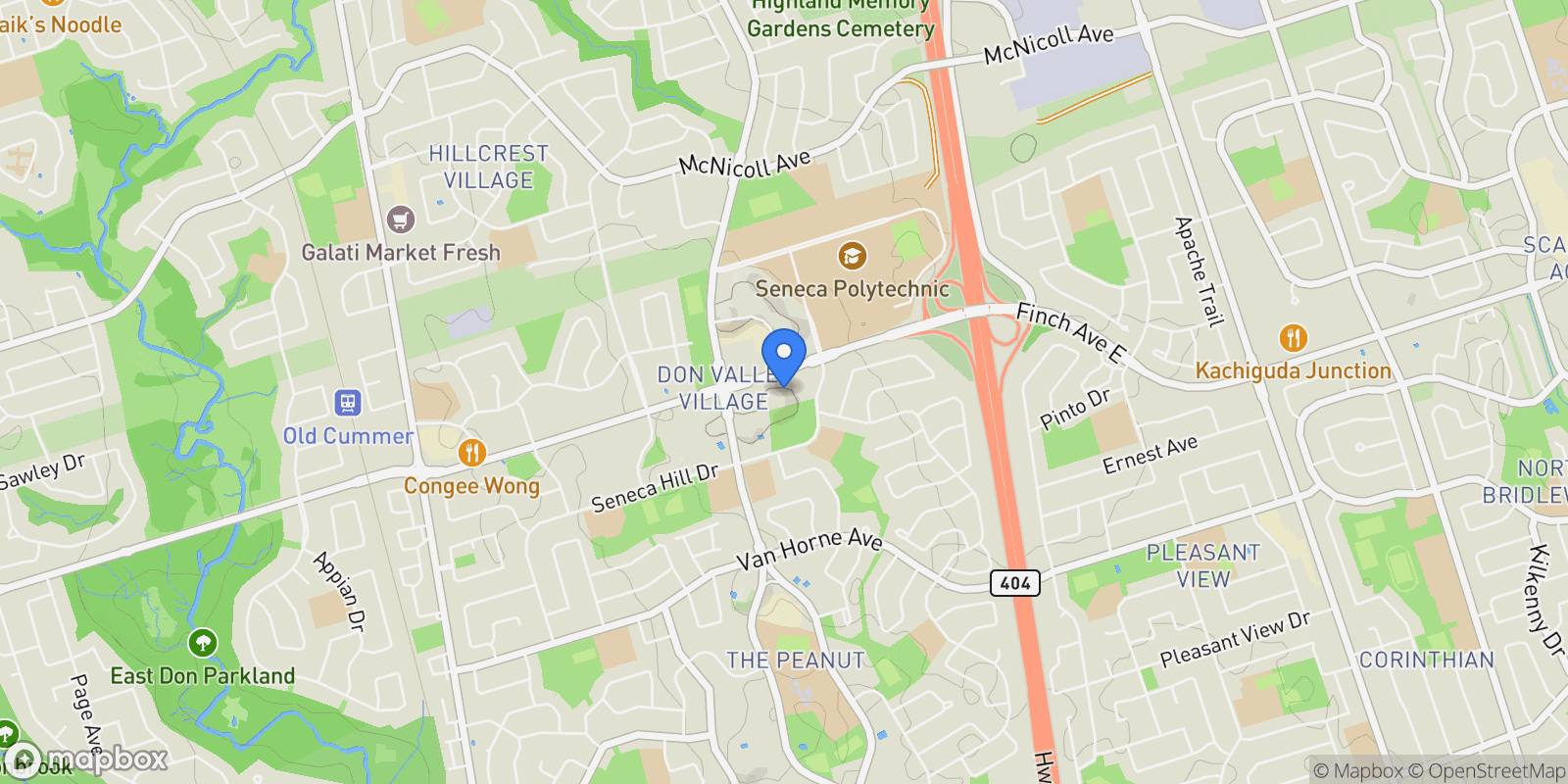 Map showing 1555 Finch Ave E  705, Toronto, ON M2J 4X9, Toronto, Ontario, Canada.
