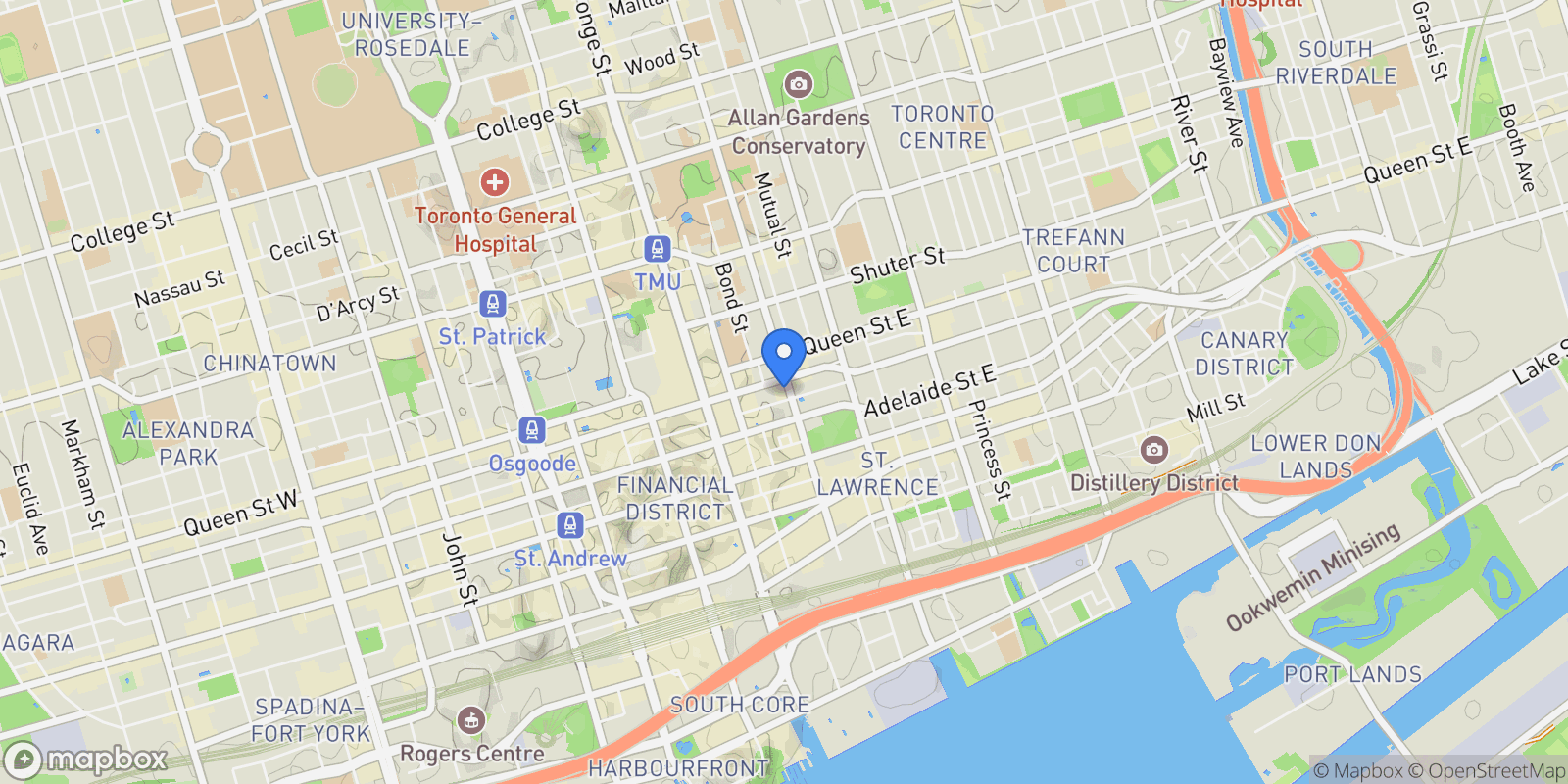 Map showing 2111 - 120 Church St, Toronto, ON M5C 2G8, Toronto, Ontario, Canada.