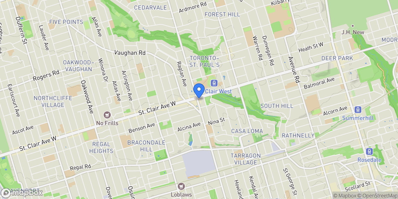 Map showing 501 St Clair Ave W  326, Toronto, ON M5P 0A2, Toronto, Ontario, Canada.