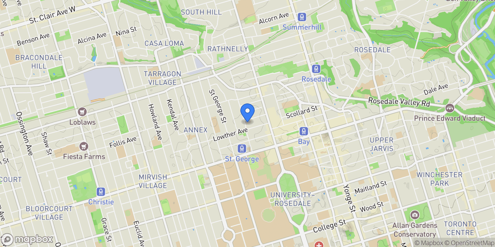 Map showing 85 Bedford Rd  3, Toronto, ON M5R 2K3, Toronto, Ontario, Canada.