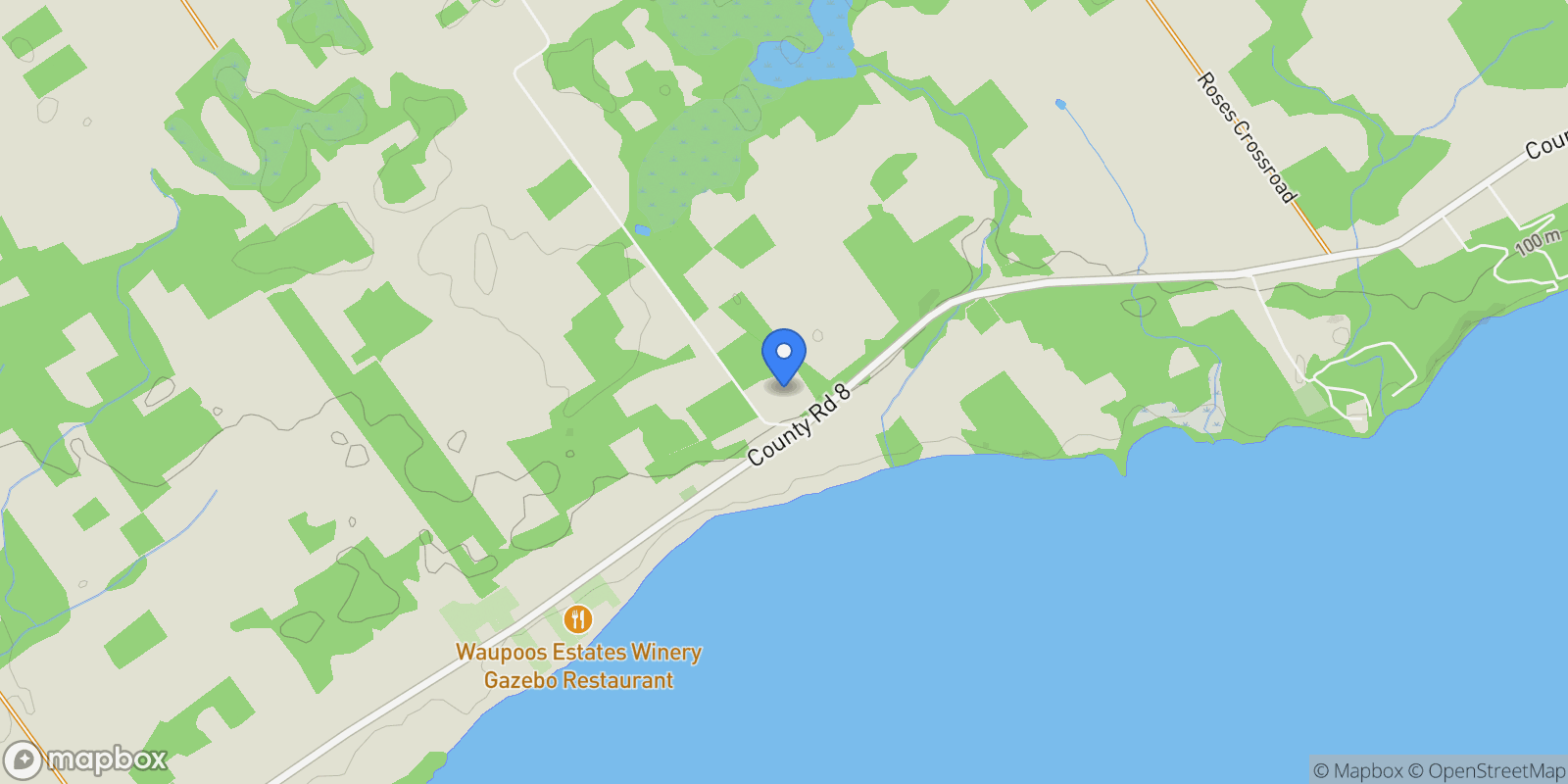 Map showing 657 Bongards Cross Rd, Prince Edward County, ON K0K 2T0, Prince Edward, Ontario, Canada.