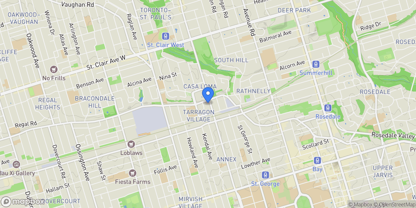 Map showing 262 Spadina Rd, Toronto, ON M5R 2V1, Toronto, Ontario, Canada.