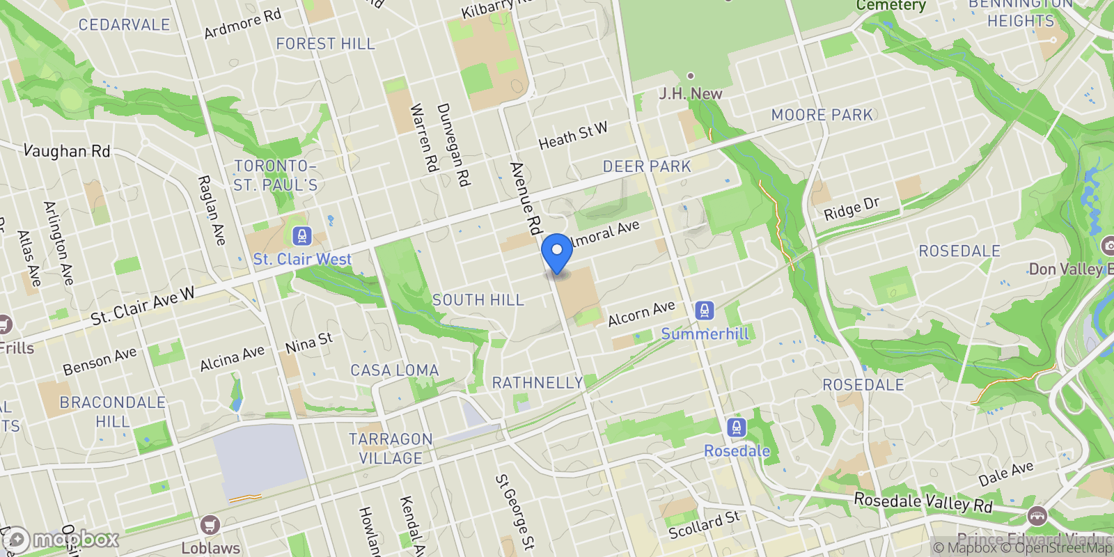 Map showing 423 Avenue Rd  13, Toronto, ON M4V 2H7, Toronto, Ontario, Canada.