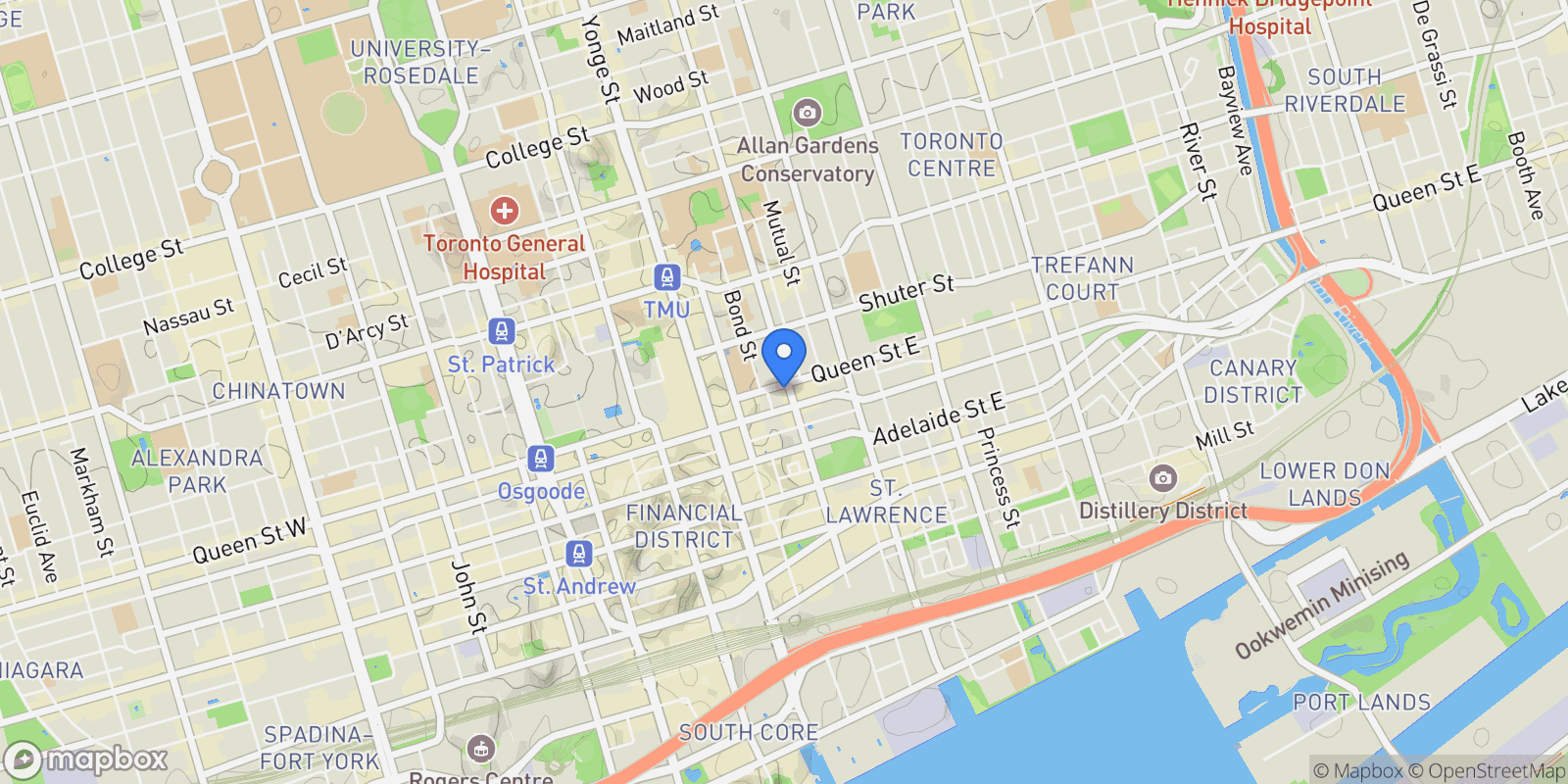 Map showing 415 - 120 Church St, Toronto, ON M5C 2G8, Toronto, Ontario, Canada.