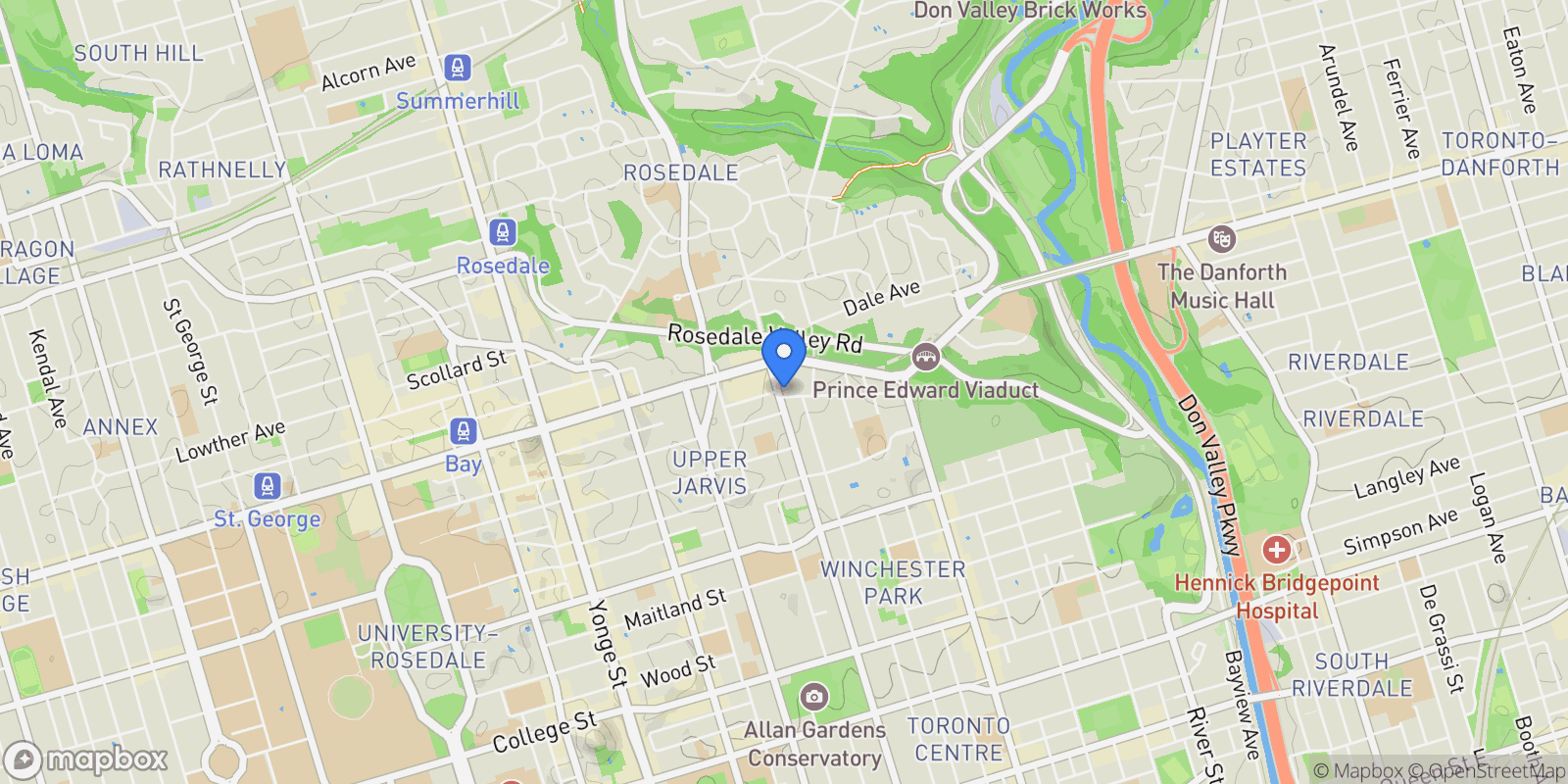 Map showing 5304 - 603 Sherbourne St, Toronto, ON M4X 1L7, Toronto, Ontario, Canada.