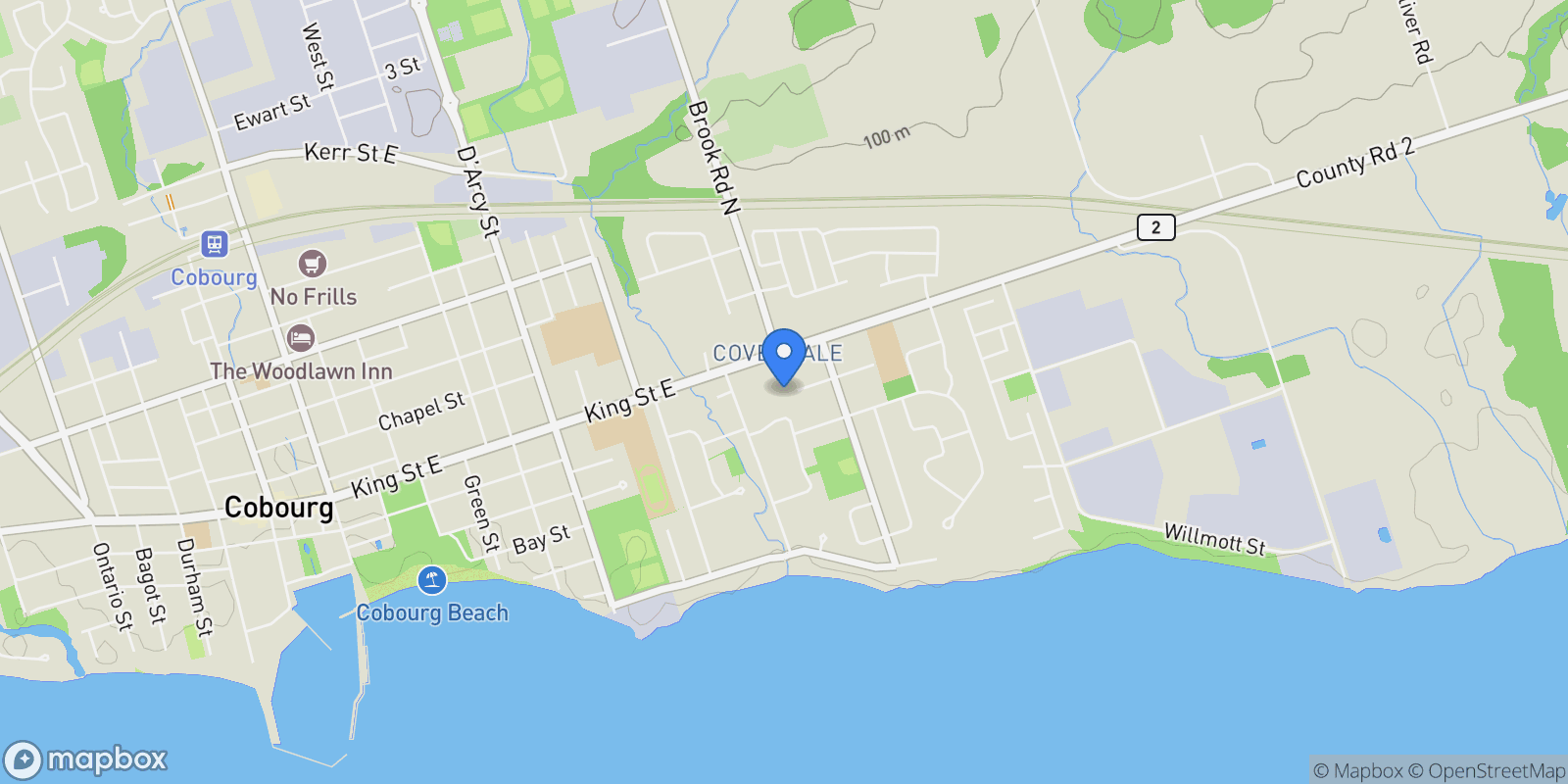 Map showing 438D Orchard Ave, Cobourg, ON K9A 3T7, Cobourg, Ontario, Canada.