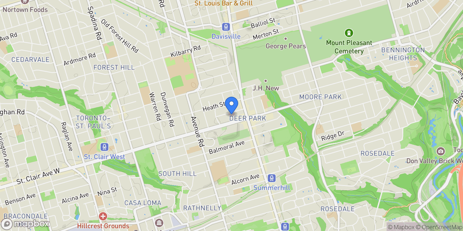 Map showing 33 Delisle Ave  905, Toronto, ON M4V 3C7, Toronto, Ontario, Canada.