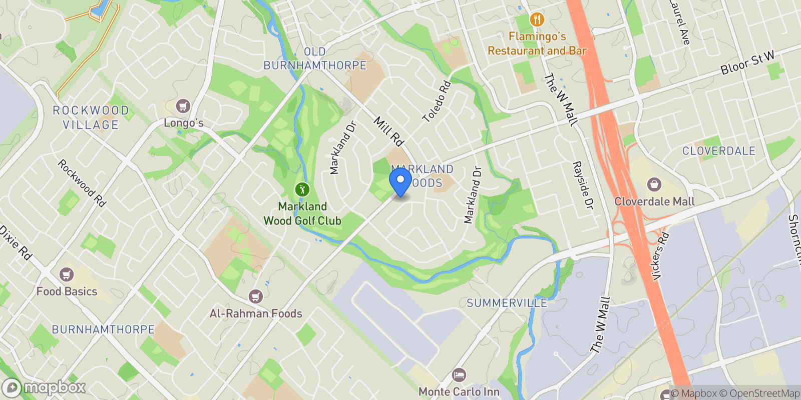 Map showing 51 Broadfield Dr  32, Toronto, ON M9C 5P2, Toronto, Ontario, Canada.