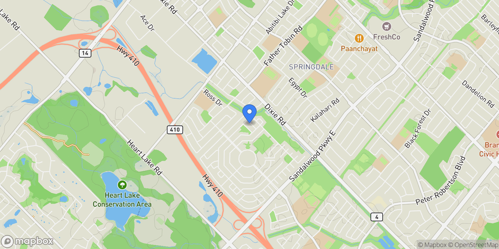 Map showing 12 Fairvalley St  49, Brampton, ON L6R 0S3, Brampton, Ontario, Canada.