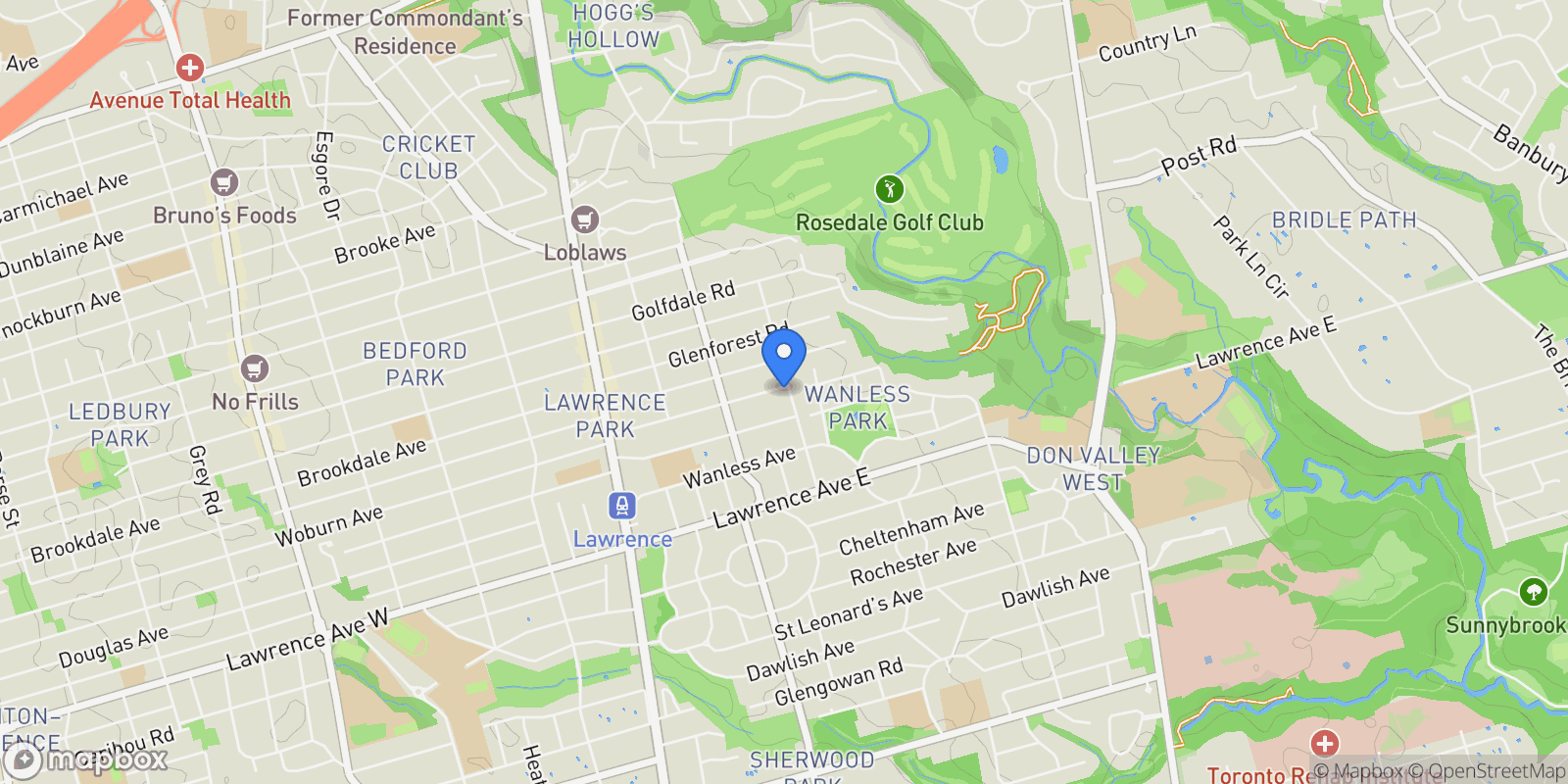 Map showing 251 Bowood Ave, Toronto, ON M4N 1Y7, Toronto, Ontario, Canada.