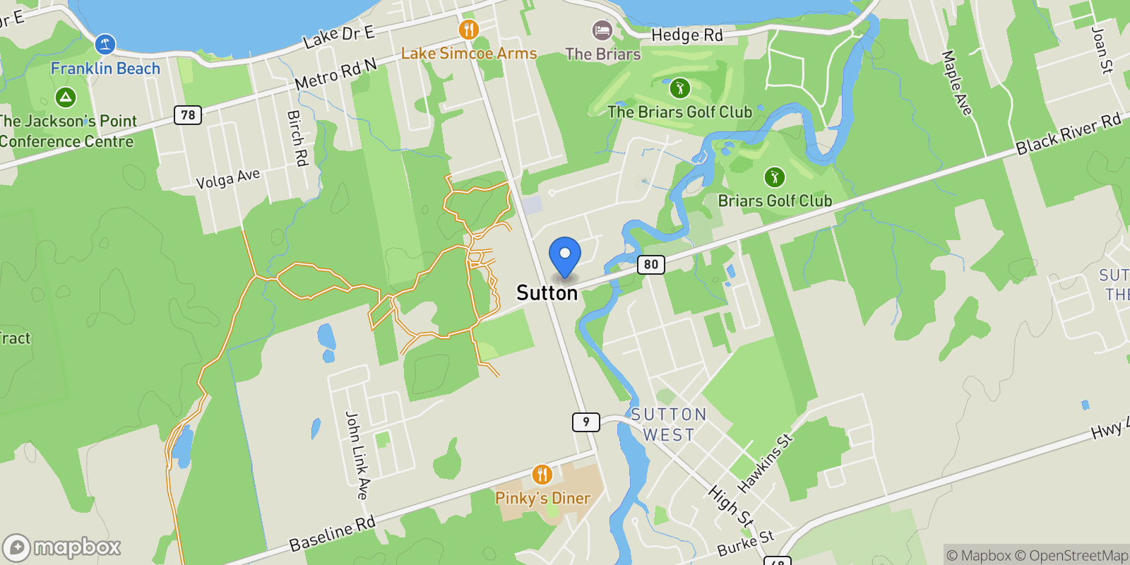 Map showing 17 South River Rd, Georgina, ON L0E 1R0, Georgina, Ontario, Canada.