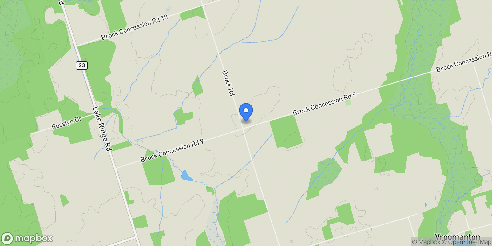 Map showing 18025 S Brock Rd, Brock, ON L0C 1H0, Brock, Ontario, Canada.