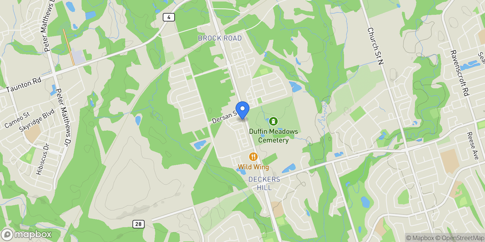 Map showing 1695 Dersan St  204, Pickering, ON L1V 2P8, Pickering, Ontario, Canada.