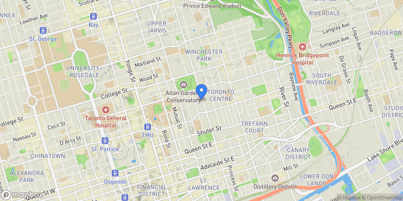 Map showing 280 Sherbourne St  12, Toronto, ON M5A 2S1, Toronto, Ontario, Canada.