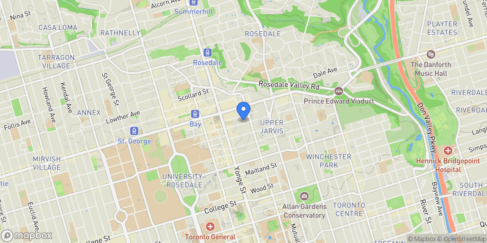 Map showing 62 Charles St E  Upper, Toronto, ON M4Y 1T1, Toronto, Ontario, Canada.