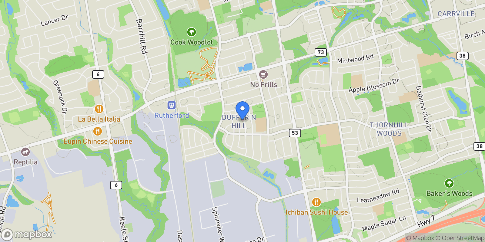 Map showing 46 Forecastle Rd, Vaughan, ON L4K 5J1, Vaughan, Ontario, Canada.